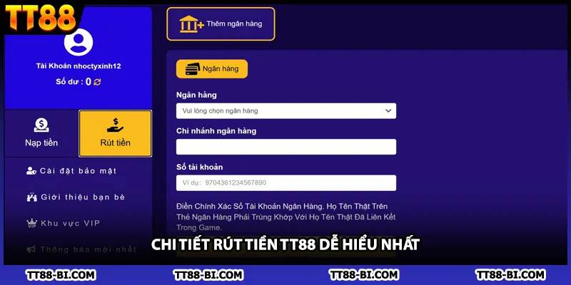 Chi tiết rút tiền TT88 dễ hiểu nhất