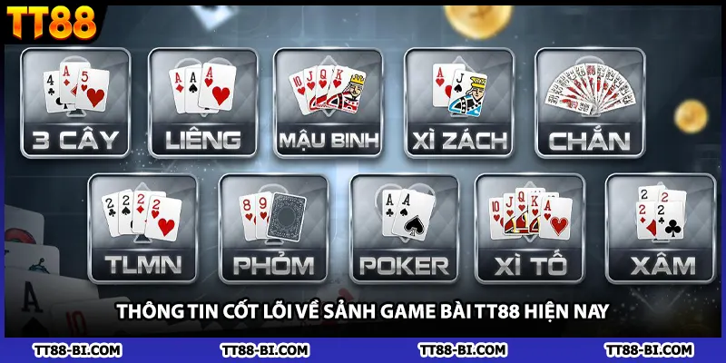 Thông tin cốt lõi về sảnh game bài TT88 hiện nay